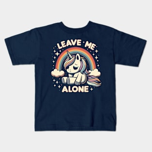 Leave Me Alone Sad Unicorn Cartoon Kids T-Shirt